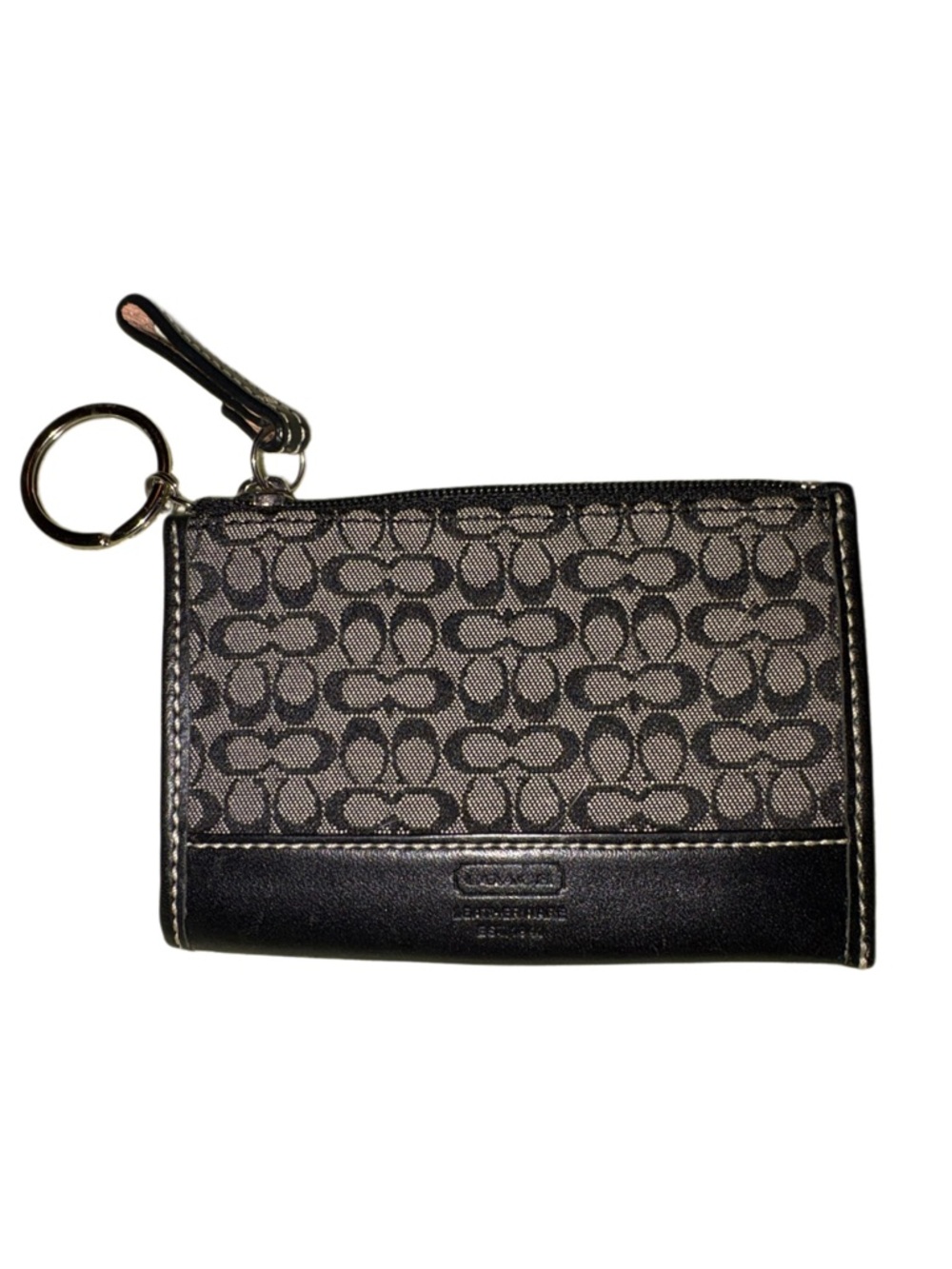 Coach Vintage Y2K Signature C Card Case in Black and Grey